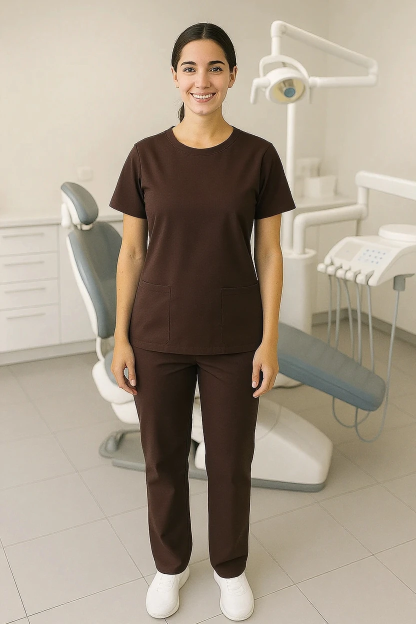 Women's Medical Scrub Full Outfit (Round Neck Shirt + Pants)