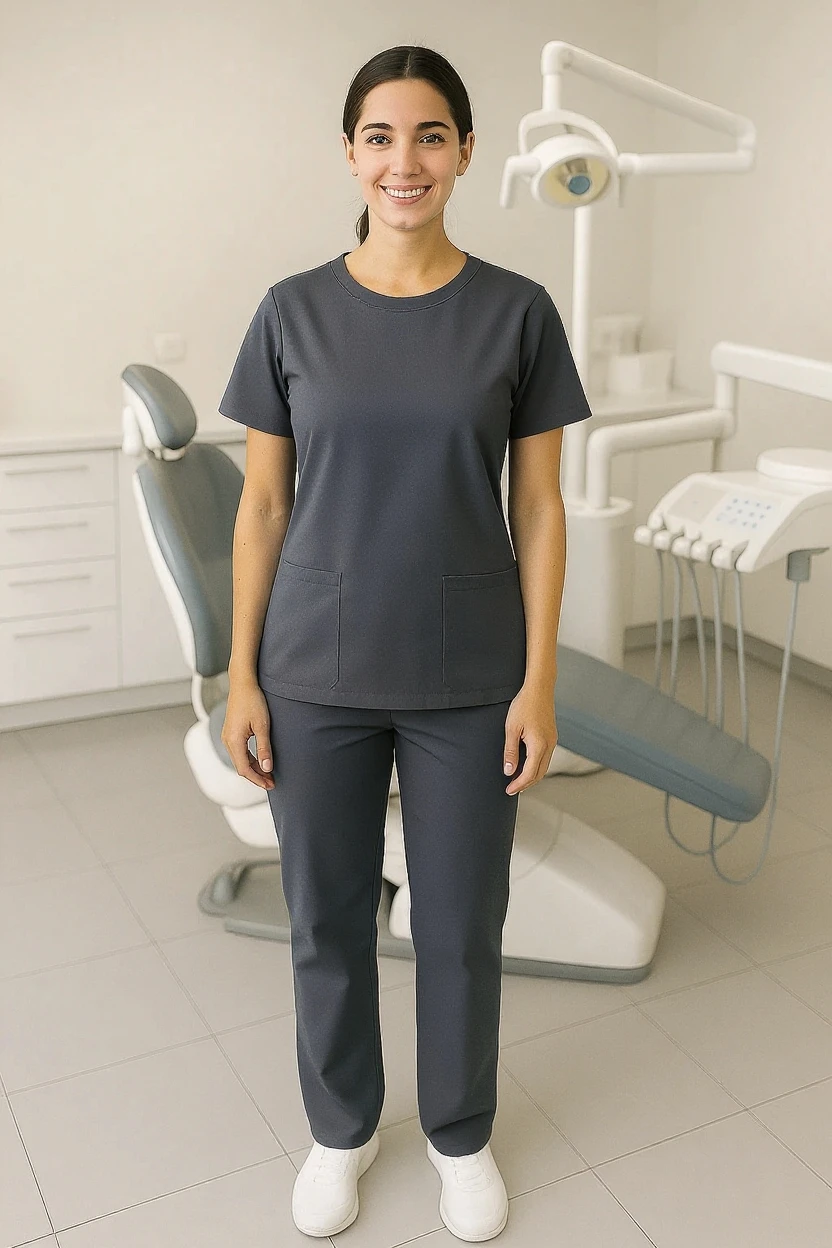 Women's Medical Scrub Full Outfit (Round Neck Shirt + Pants)