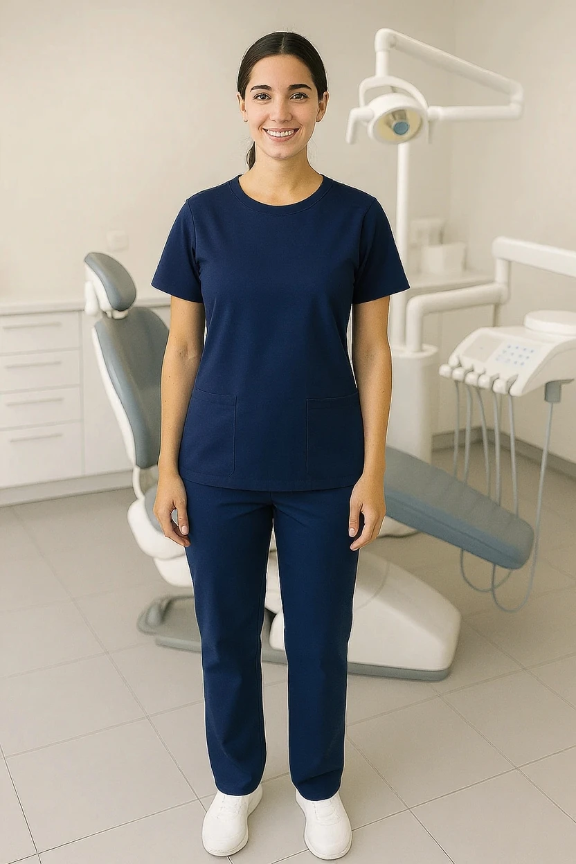Women's Medical Scrub Full Outfit (Round Neck Shirt + Pants)