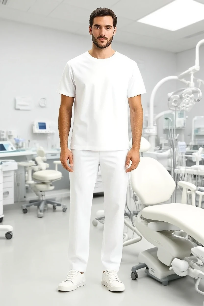 man wearing white medical scrub
