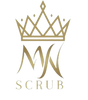 Logo with a crown and 'MN SCRUB' text on a white background